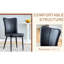 Table de salle à manger 31,5 pouces grain de bois foncé avec surface de moulage par aspiration et 4 chaises ergonomiques noires en PU pour une utilisation quotidienne à rayures multiples-1571349024-1571349025