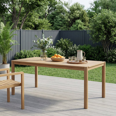 70" Modern Minimalist Acacia Wood Rectangular Outdoor Dining Table with Weather-Resistant Finish