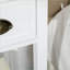 Table basse blanche à 2 niveaux avec tiroir & amp; Tablette - Rangement peu encombrant pour le salon / la chambre à coucher