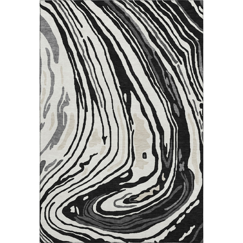 Premium Machine Washable Cossette AMF1051 Swirls Rug, Rectangle 10' x 14'