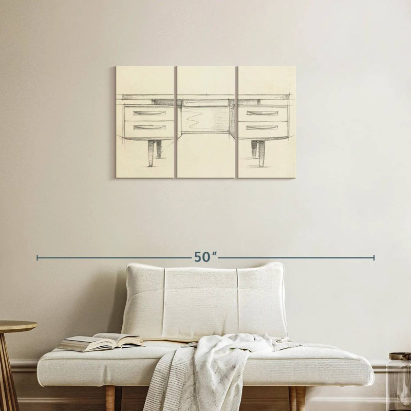 Kerner Mid Century Furniture Design IV, H 20 po x l 33 po