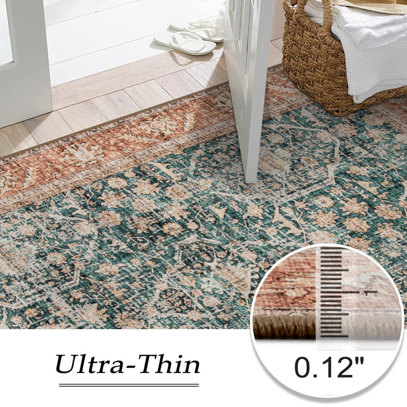 Govan Vintage Machine Washable Area Rugs, Runner 2' x 6'