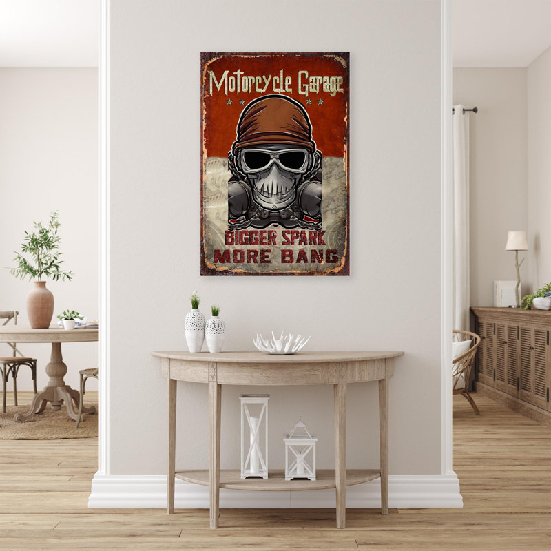 Motocyclette - 1 pièce, impression sur toile Rectangle 1 pièce, impression sur toile tendue, L 24 po x H 36 po