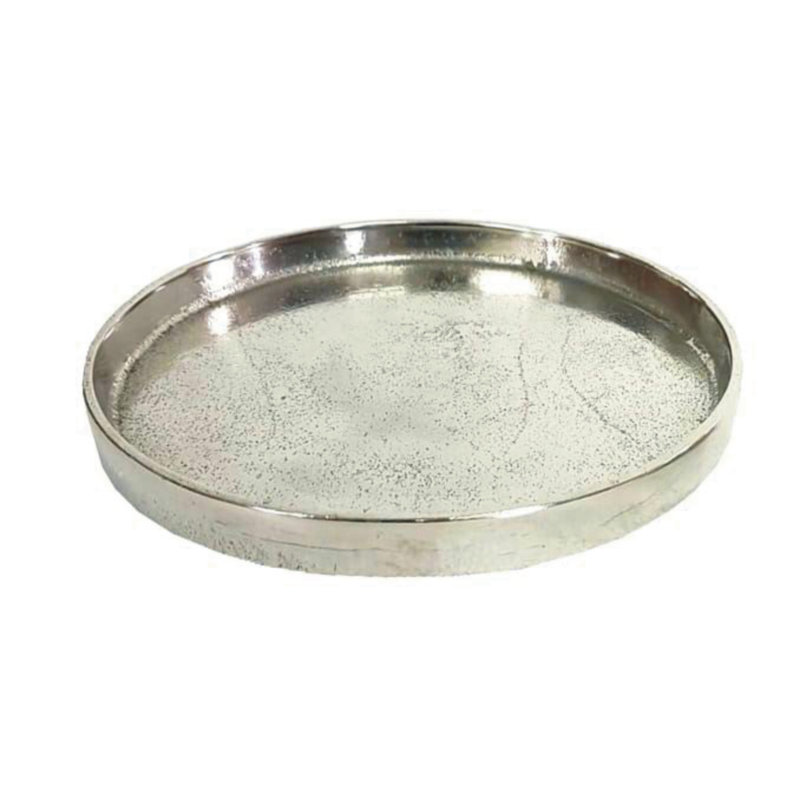 Assiette décorative en métal Alessa, Laiton antique, H 0,79 po x l 12,2 po x P 12,2 po