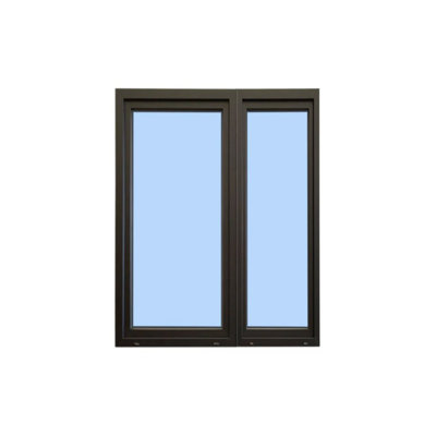 60 po x 60 po Élite Euro inclinable et pivotant extérieur noir et intérieur blanc avec ouverture à gauche et à droite à double évent avec coulisses