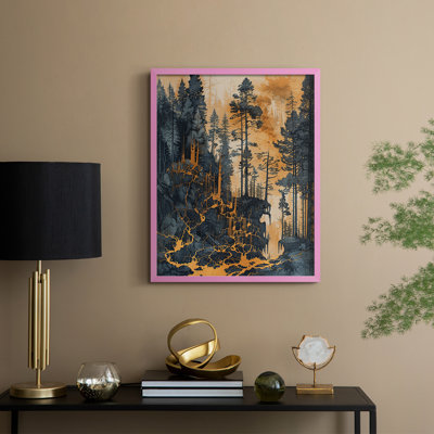 «Christmas Holiday Art» DCXLI, reproduction d'art encadrée - bois massif
