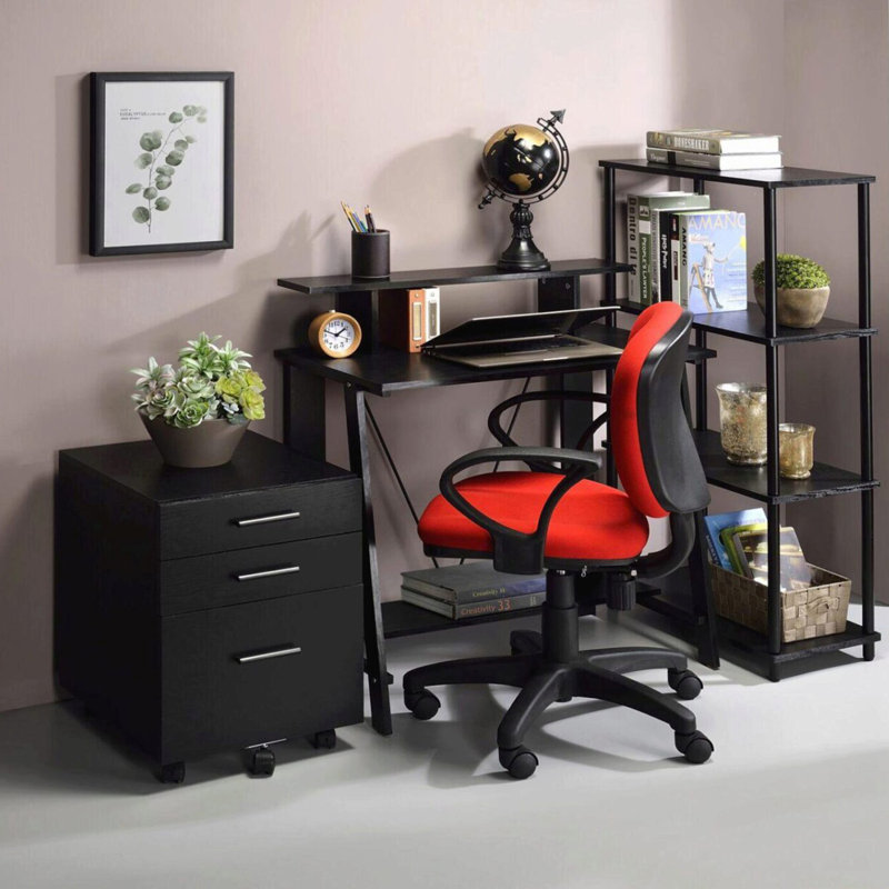 Bureau d'écriture avec tablette supérieure Sarabia, Noir