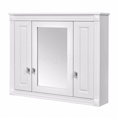 Bathroom Wall Cabinet With Mirror, Wall Mounted Medicine Cabinet With 4 Shelves, Mirrored Door Over Toilet Storage Cabinet