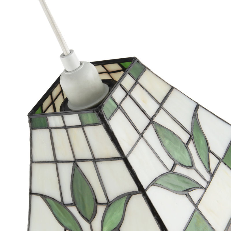 17cm H Glass Square Pendant Shade ( No Direct Attachment Method ), Green
