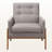 Kisner Solid Rubberwood Upholstered Armchair in Light Grey, 31.69" H X 29.13" W X 29.92" D-457925496