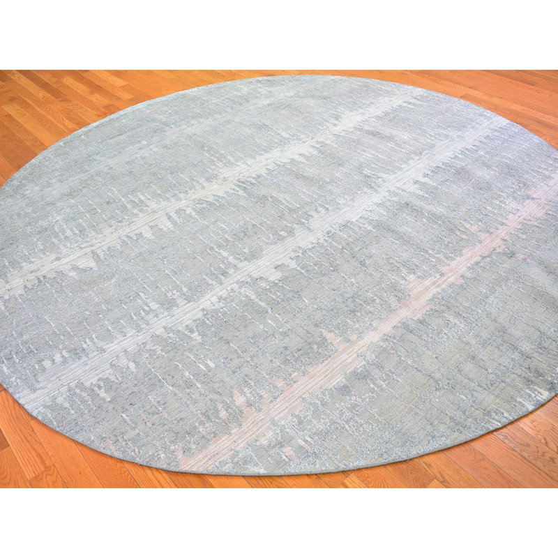 One-of-a-Kind Round 10'1" X 10'1" New Age Round Area Rug in Gray