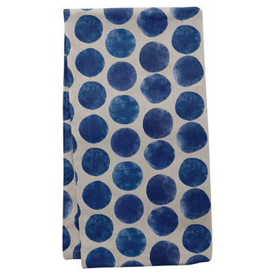 LINEN BLEND TEA TOWEL  BIG DOTS