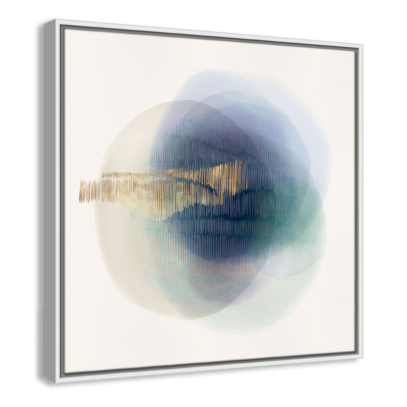 Imprimé translucide bleu II par Casa Fine Arts, Cadre flottant blanc, Pas de tapis, H 25,5 po x l 25,5 po x P 2 po