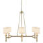 Lustre 6 lumières avec abat-jour cylindrique en tissu Voir ci-dessous