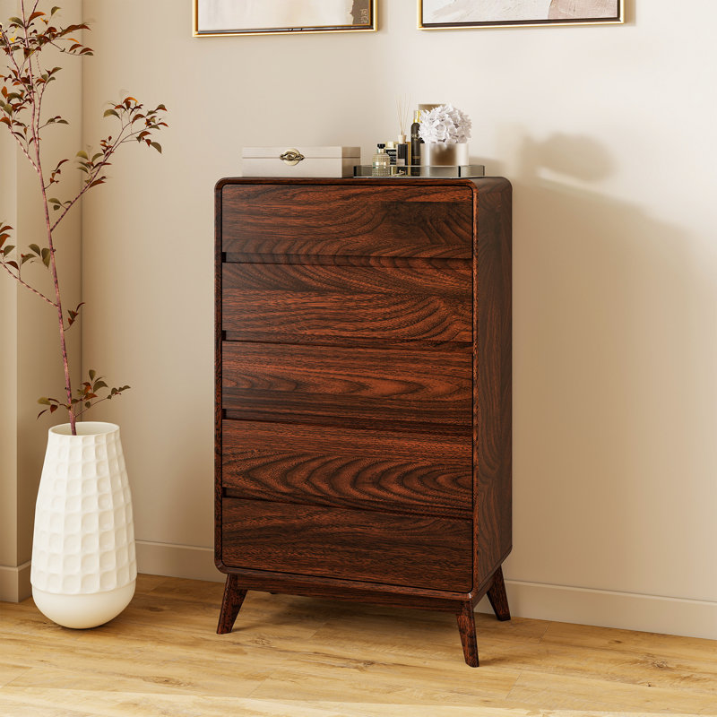 Commode 5 tiroirs l 50 po, Brun