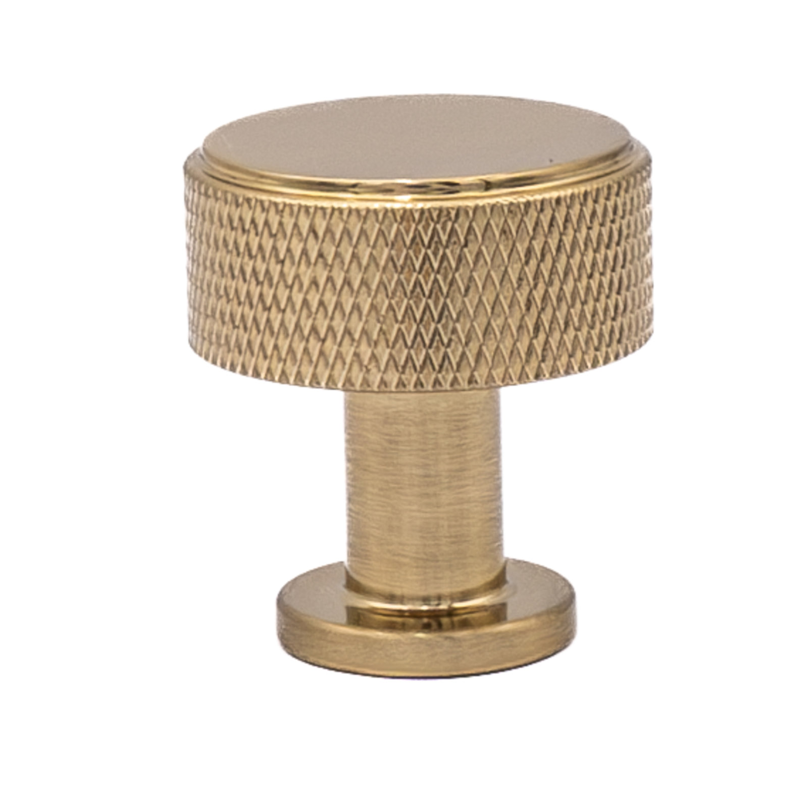 Kent Knurled Round Cabinet Knob, Satin Brass, 1.13"
