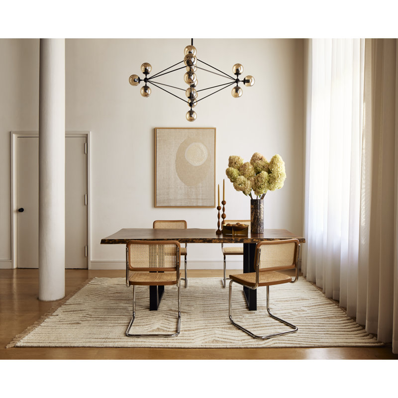Drift Rug: Naturalist Hand Knotted - Flatweave Rug in White/Natural, Rectange 5' x 8'