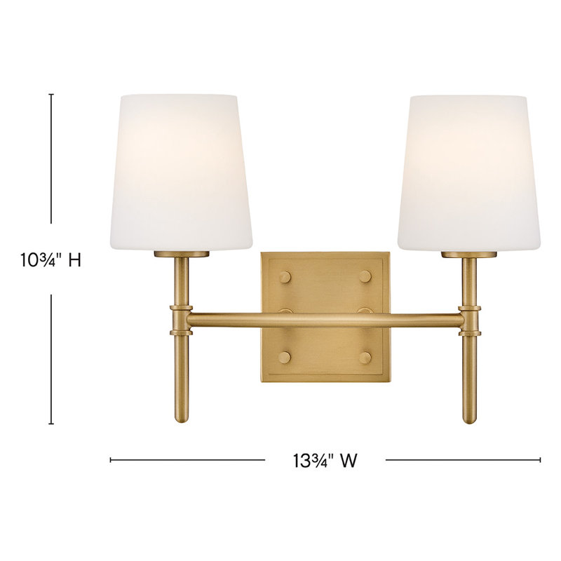 Saunders 2 - Light Bath Sconce, Lacquered Brass