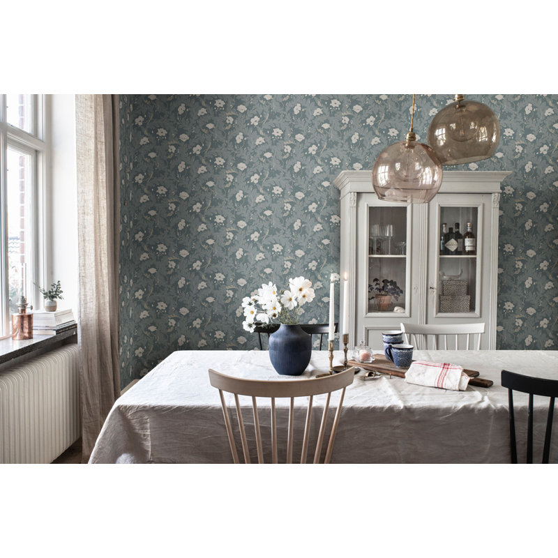Lofstad Floral Wallpaper Roll, Gray