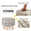 28.5cm Wide Rectangle Plaid Footstool Ottoman