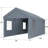 Carport Structure 10X20, Galvanized Steel, 2 Doors, 4 Vent Windows, Grey Canopy For Various Purposes 10' X 20' Portable Garage With Structure,-123403712