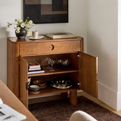 Multi-functional minimalist wooden accent cabinet