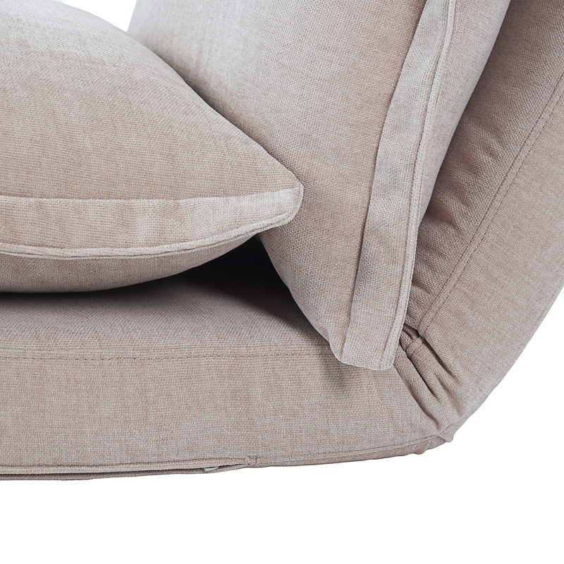 Fauteuil convertible convertible: canapé-lit avec dossier réglable et coussins, Tissu gris antique