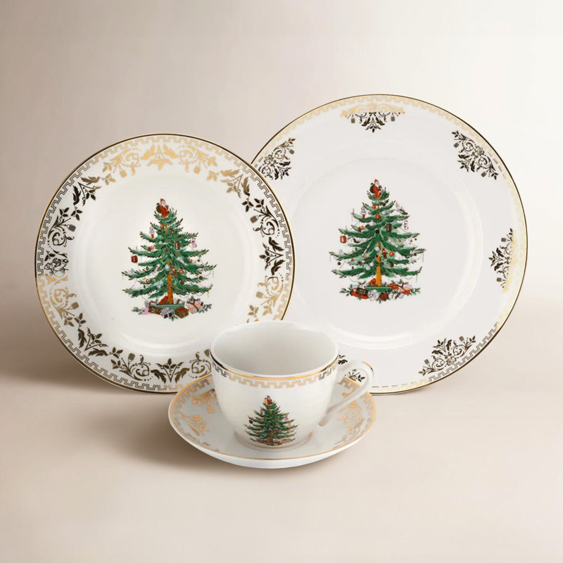 Spode Christmas Tree Gold 4-Pc Place Setting