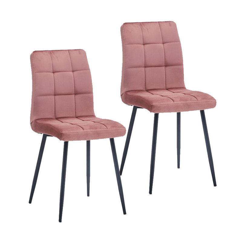 Coffield 50cm H Upholstered Side Chair, Pink