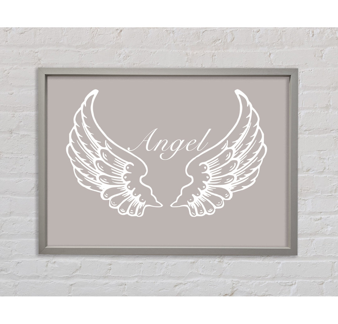 Angel Wings Beige Gerahmter Druck