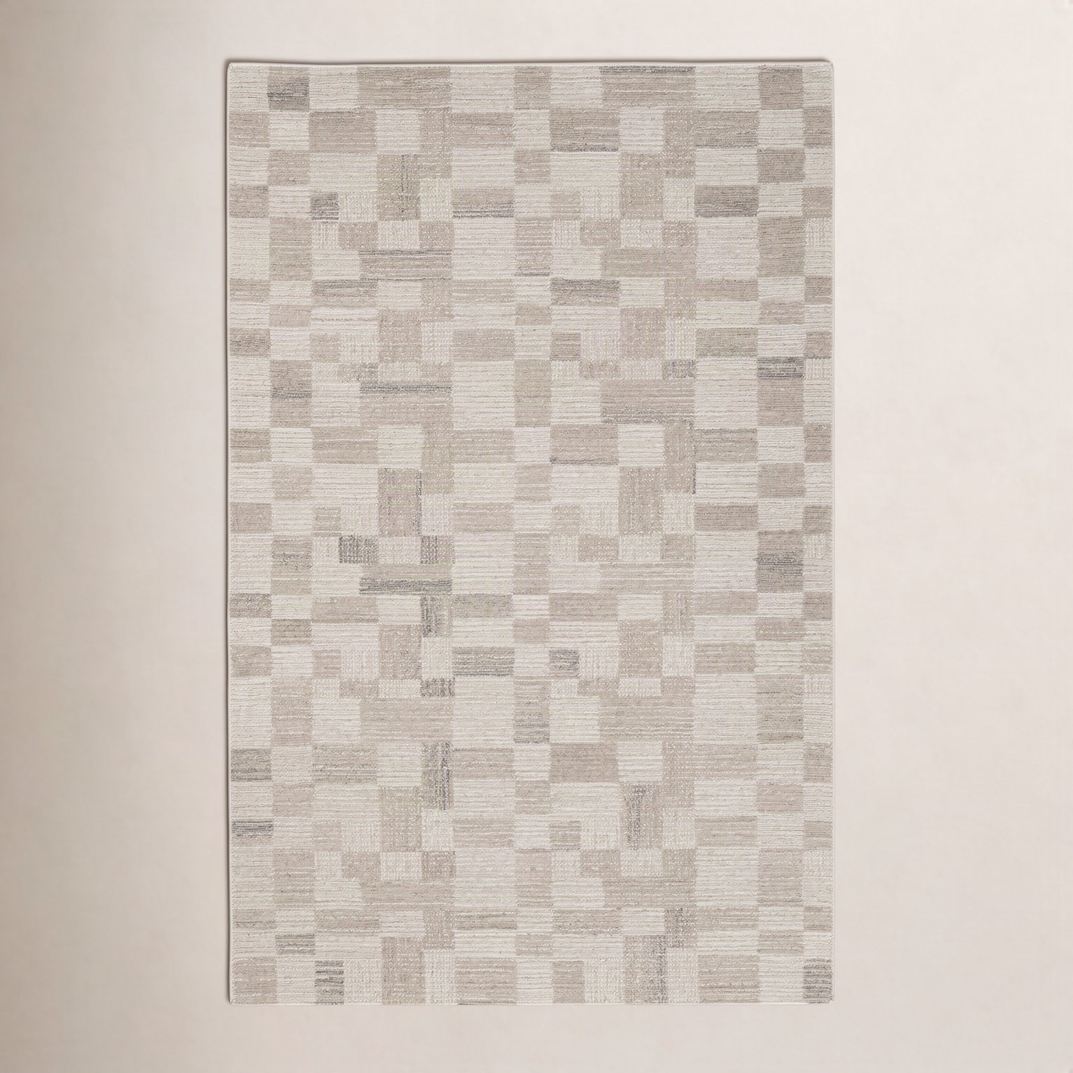 Tildi Hand-Tufted Plaid Wool Rug, Rectangle 5' x 8'