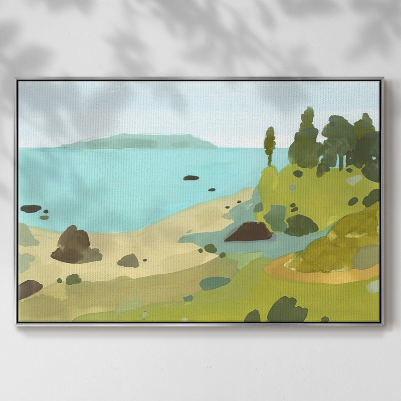 Coastal Inlet II, reproduction d'art sur toile, H 17 po x l 25 po x P 2 po, Argent