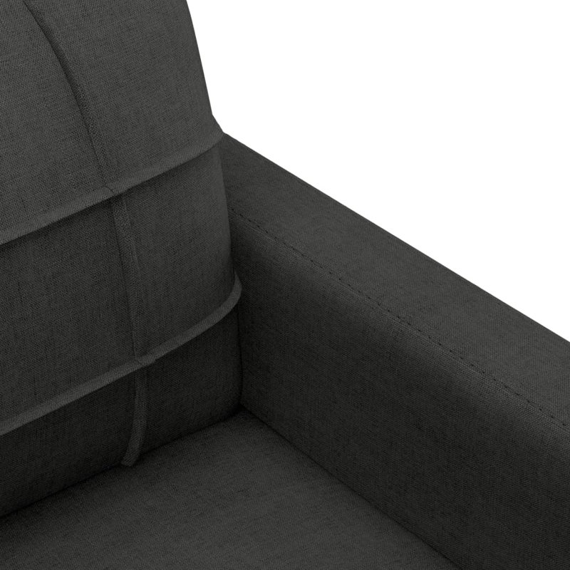 Ensemble de canapé Vidaxl en tissu noir (100% polyester), métal, textilène, contreplaqué