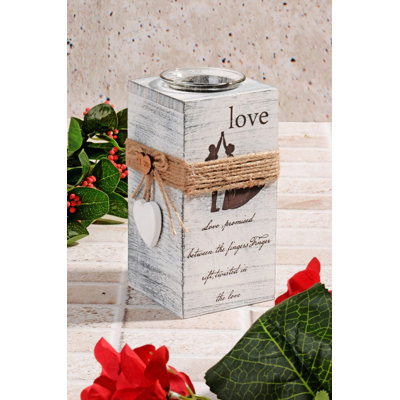 Support en bois de 3,1 po avec bougie incluse