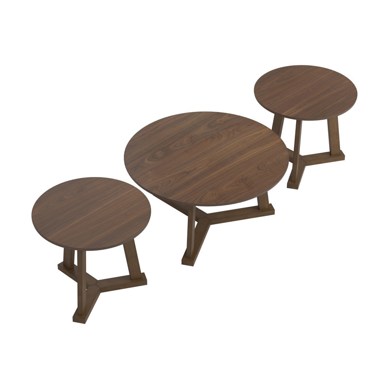 Ensemble de 3 tables basses Eilidh, Noyer