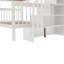 Lit superposé blanc avec rangement pour draps et cadre de chambre confortable-341242543