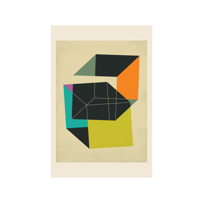 « cubes v » par jazzberry blue-impression sur image, H 48 po x l 32 po x P 1,5 po, Toile tendue