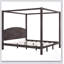 Lit à baldaquin élégant avec tête de lit, pieds de soutien et finition en bois délavé intemporel pour les chambres à coucher modernes-129431899