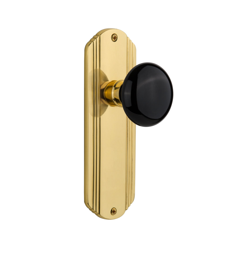 Deco Plate with Black Porcelain Door Knob Nostalgic Warehouse 