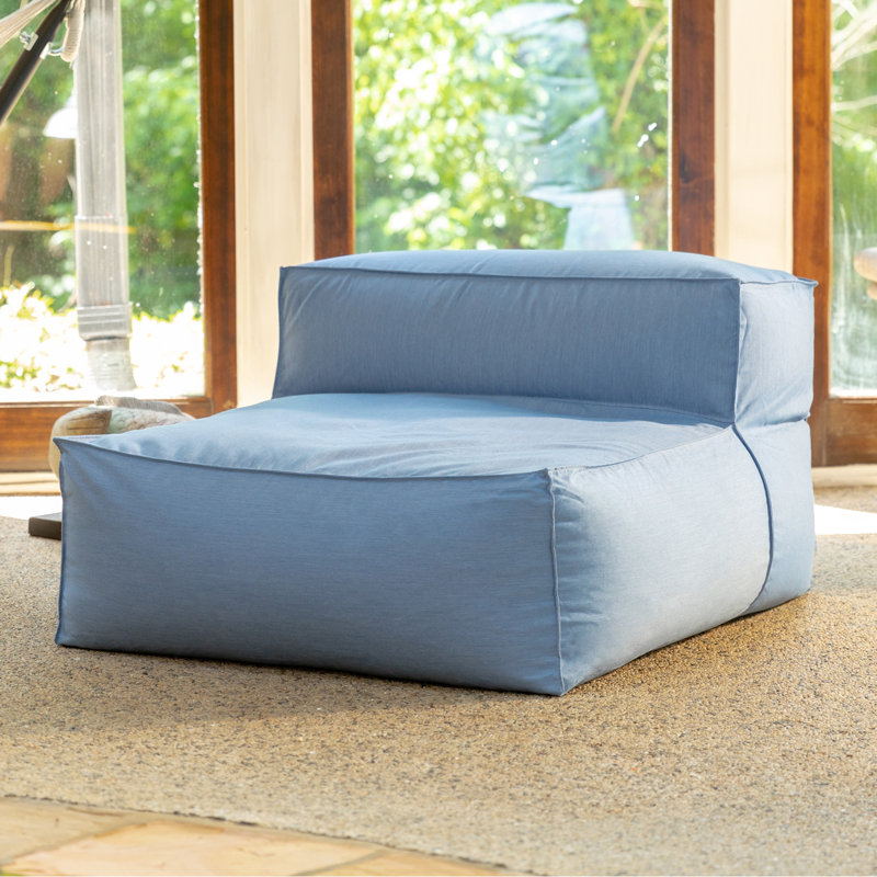 Méridienne d'extérieur en tissu, Bleu océan