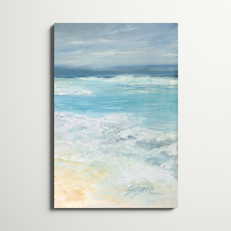 «Storm at Sea II», peinture sur toile, H 48 po x l 32 po, Oui, Impression avec cadre érable