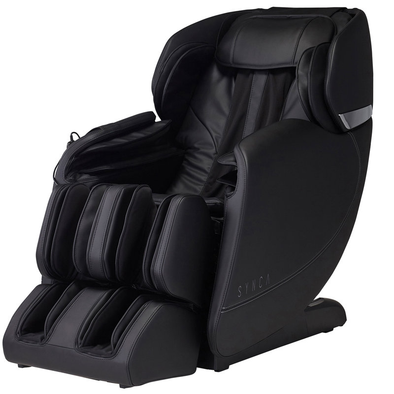 Fauteuil massant de luxe à zéro gravité Synca, Similicuir noir