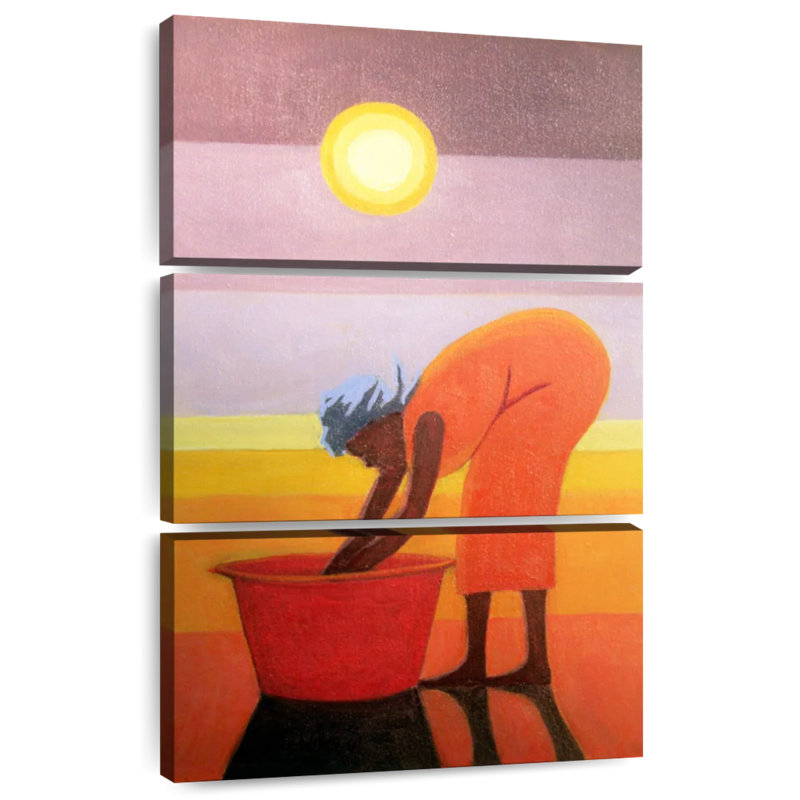 Leisha, le seau rouge, H 57 po x l 36 po