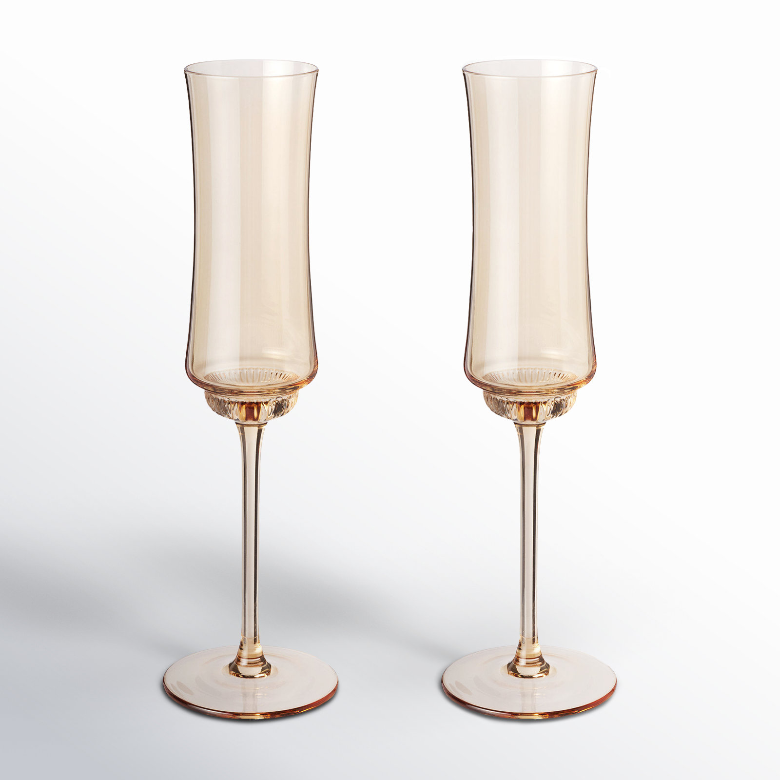 Tulip Champagne Flutes in Amber