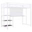 Lit mezzanine simple avec bureau et tableau blanc - fabrication en métal, 3 tablettes, option de rangement pour tablettes de chambre à coucher, processus d'assemblage simple-834467281