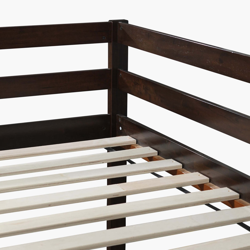 Espresso Watsons Solid Wood Loft Bed With Ladder & Reinforced Slat System, Twin, Espresso