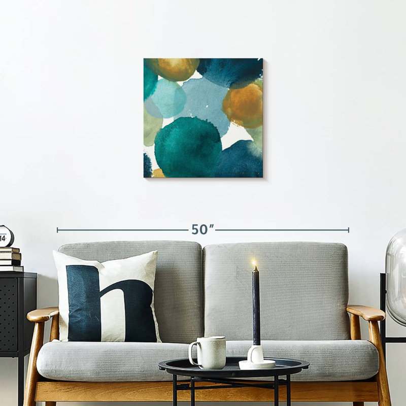Avery Teal Watermarks Square II, 20" H x 20" W