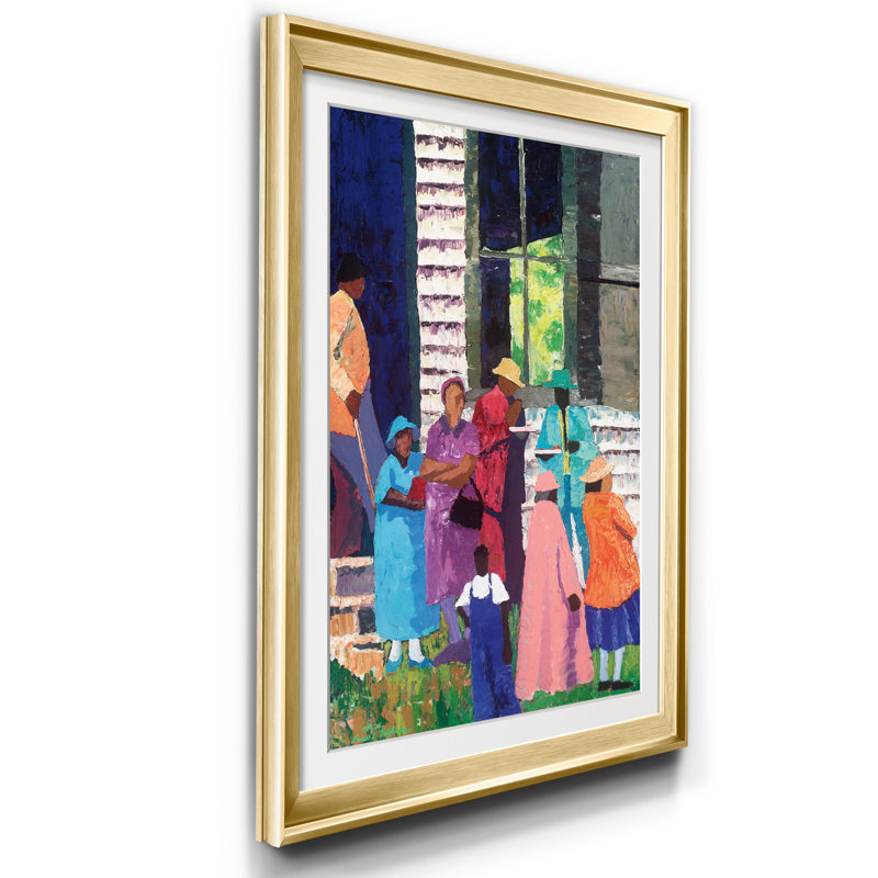 «Going to Church», reproduction d'art encadrée, H 26,5 po x l 36,5 po x P 1,5 po, Doré