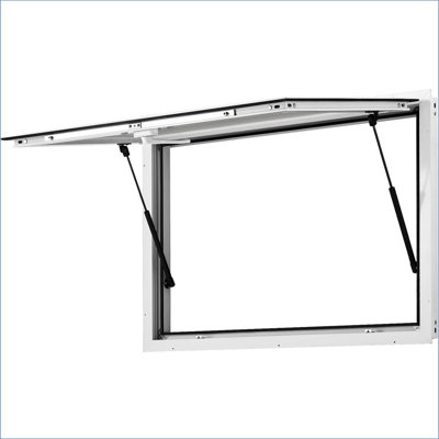 Fenêtre de concession, fenêtre de service de camion de nourriture en alliage d'aluminium avec porte d'auvent et crochet de traîneau, fenêtre de service de support de jusqu'à 85 degrés pour les camions de nourriture de concession, verre non inclus
