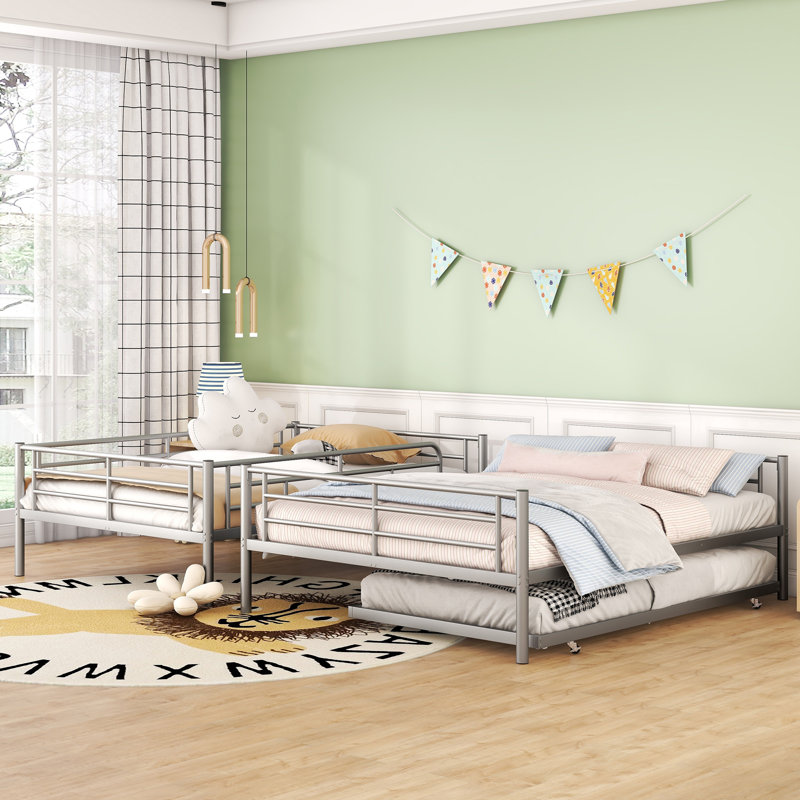 Lit pour enfant Alaila, Double sur grand, Argent